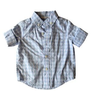 Janie and Jack Blue Checkered Button Down Shirt